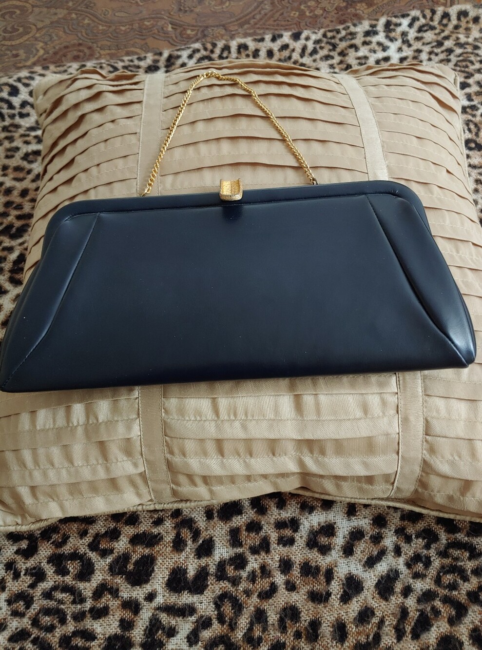 Vintage Clutch Bag - Navy
